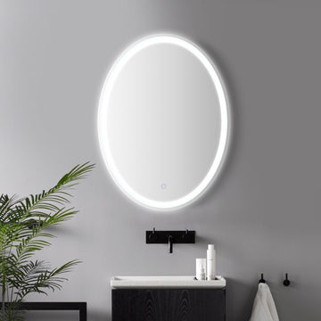 Dane 27 Round Frameless Anti-Fog Aluminum Front/Back-lit Tri-color LED Bathroom Vanity Mirror with Smart Touch Control